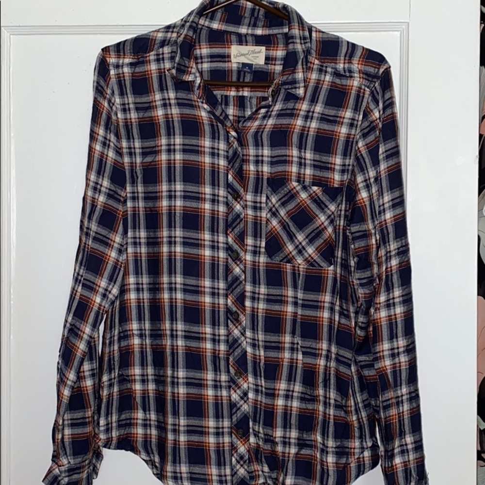 Plaid Button-Up Shirt